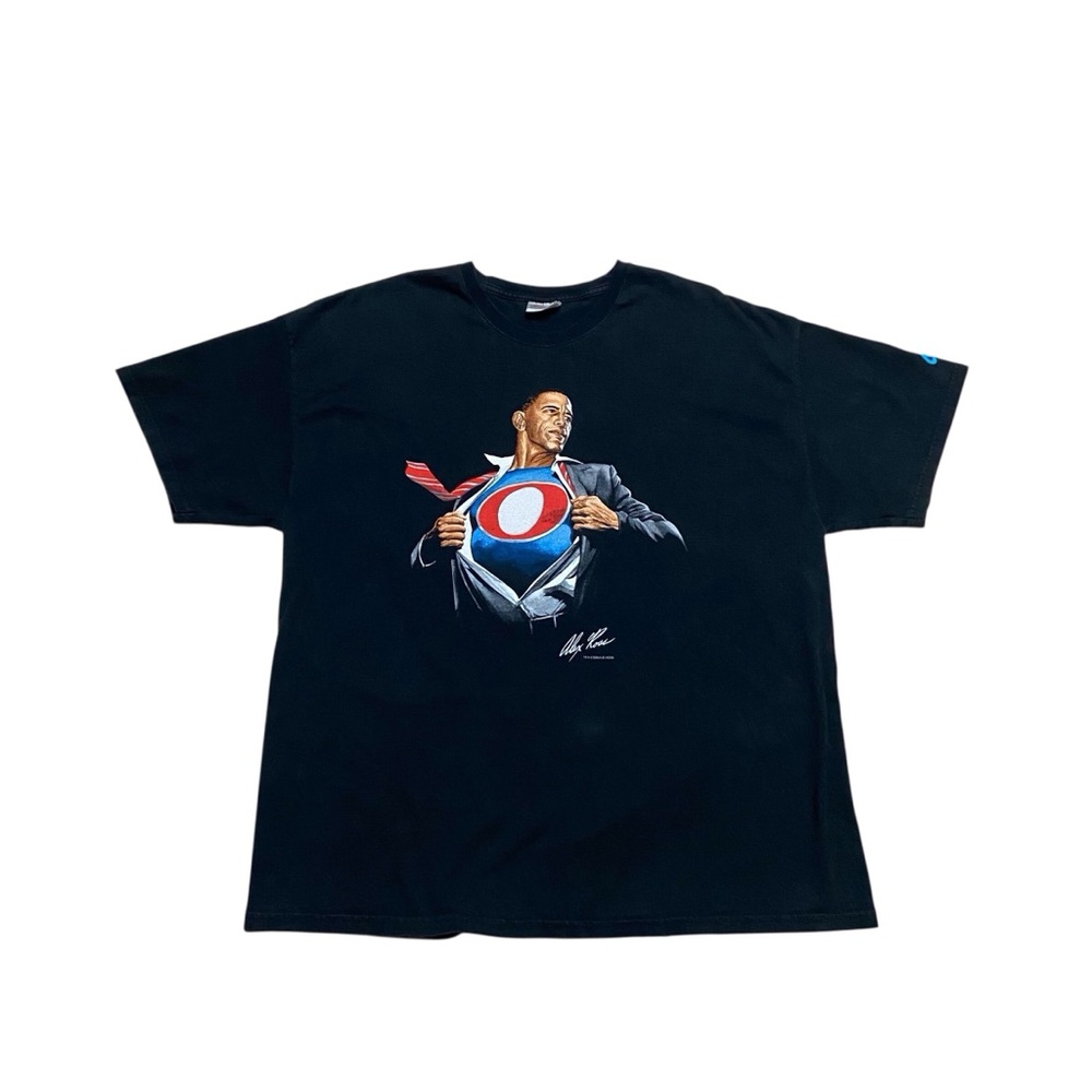 Vintage Barack Obama Superman Tee by Alex Ross Graphic Tee Black